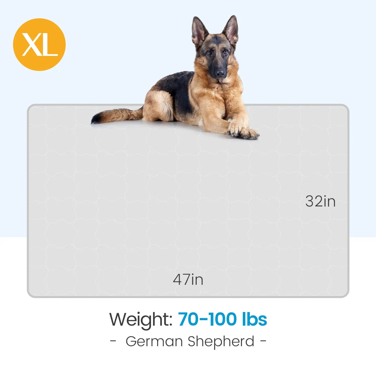 Extra Large Cooling Dog Mat 47"X32" for Large Dogs & Cats – Self Cooling, Breathable & Washable Summer Pet Pad