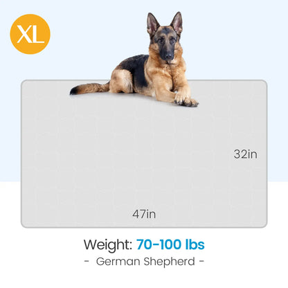 Extra Large Cooling Dog Mat 47"X32" for Large Dogs & Cats – Self Cooling, Breathable & Washable Summer Pet Pad