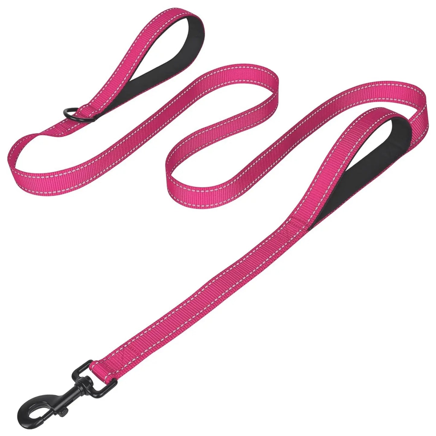 【Furlyn】Tactical Dog Leash Heavy Duty, 4-6FT Shock Absorbing Bungee Lead with 2 Padded Handle, Metal Carabiner Clip, Car Seatbelt, Strong No Pull Leash for Medium Large X-Large Dogs