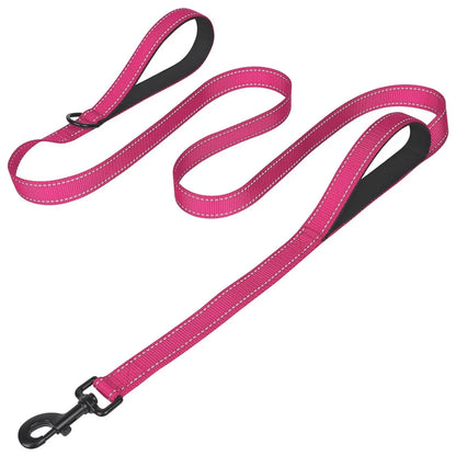 【Furlyn】Tactical Dog Leash Heavy Duty, 4-6FT Shock Absorbing Bungee Lead with 2 Padded Handle, Metal Carabiner Clip, Car Seatbelt, Strong No Pull Leash for Medium Large X-Large Dogs