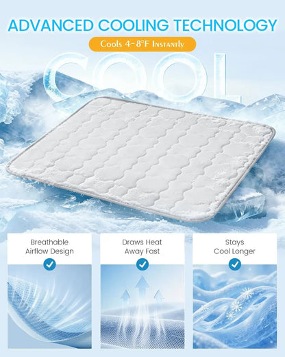 Extra Large Cooling Dog Mat 47"X32" for Large Dogs & Cats – Self Cooling, Breathable & Washable Summer Pet Pad