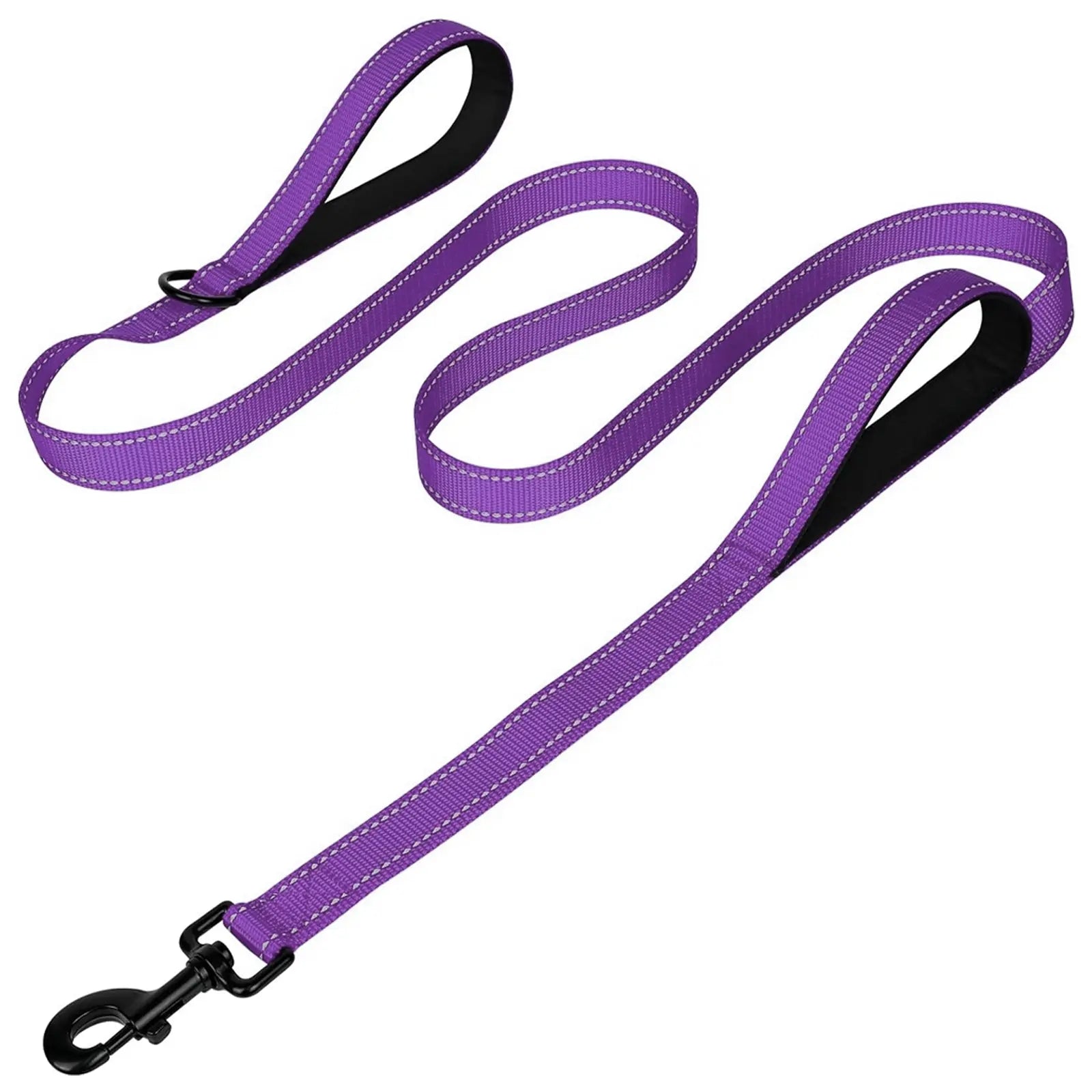 【Furlyn】Tactical Dog Leash Heavy Duty, 4-6FT Shock Absorbing Bungee Lead with 2 Padded Handle, Metal Carabiner Clip, Car Seatbelt, Strong No Pull Leash for Medium Large X-Large Dogs