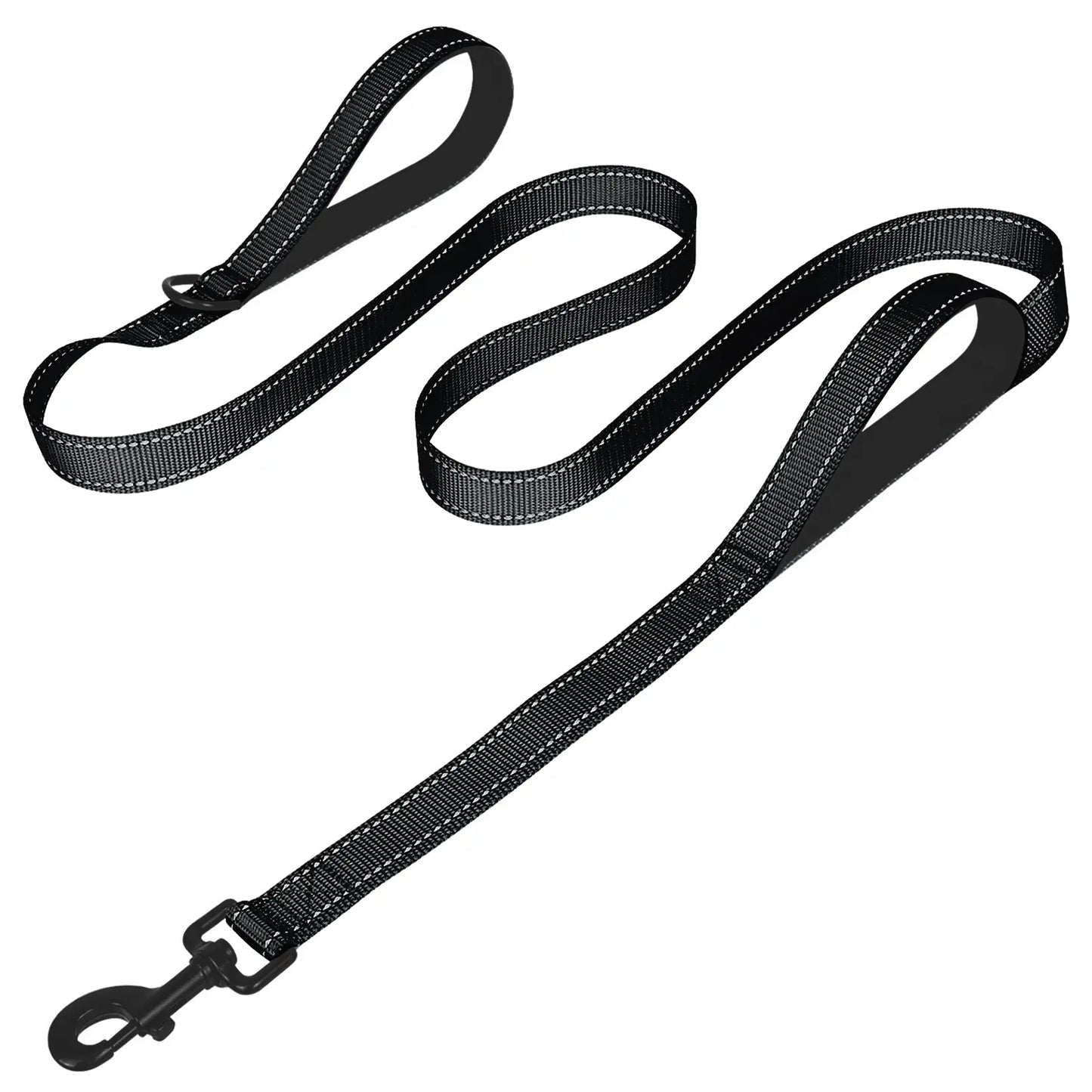 【Furlyn】Tactical Dog Leash Heavy Duty, 4-6FT Shock Absorbing Bungee Lead with 2 Padded Handle, Metal Carabiner Clip, Car Seatbelt, Strong No Pull Leash for Medium Large X-Large Dogs