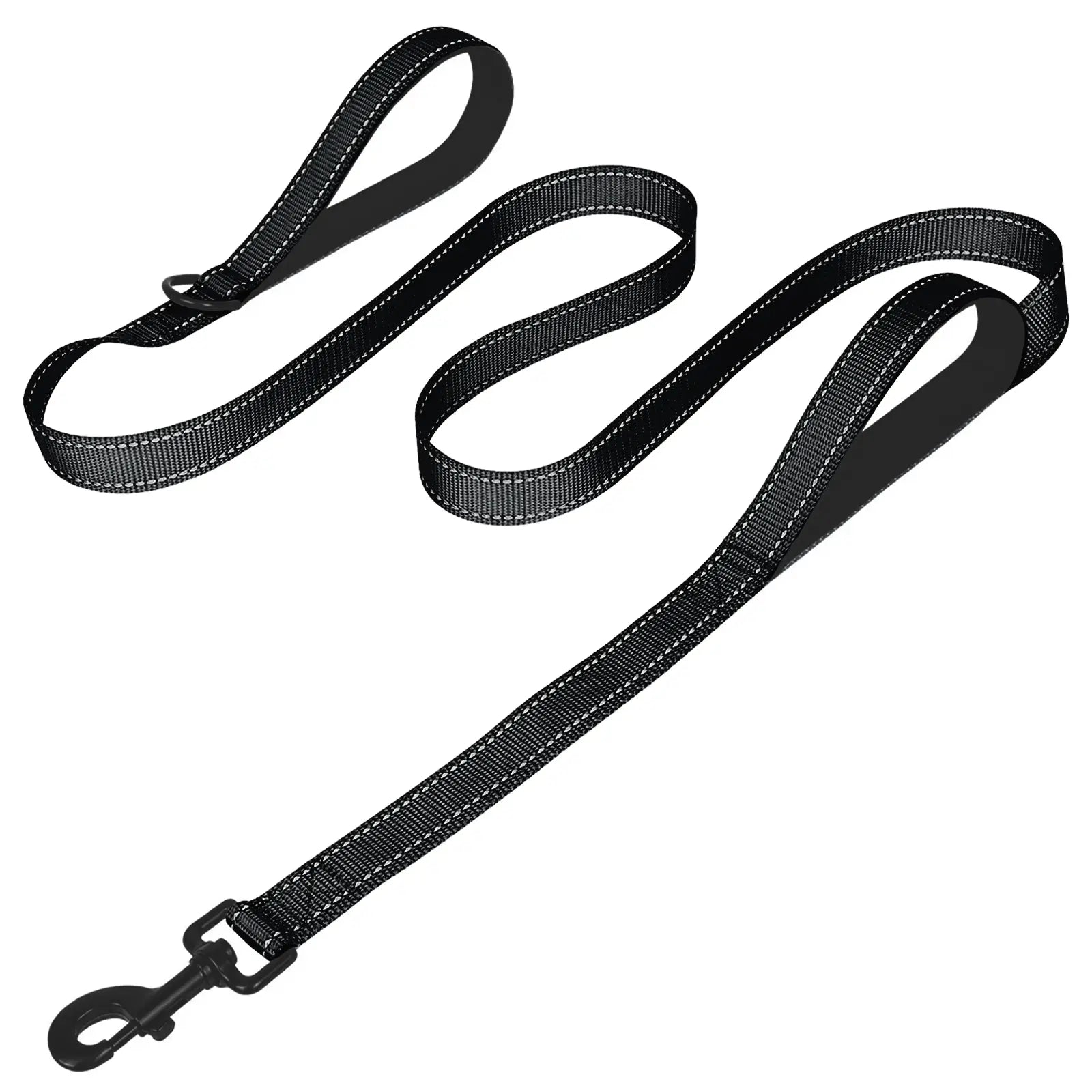 【Furlyn】Tactical Dog Leash Heavy Duty, 4-6FT Shock Absorbing Bungee Lead with 2 Padded Handle, Metal Carabiner Clip, Car Seatbelt, Strong No Pull Leash for Medium Large X-Large Dogs