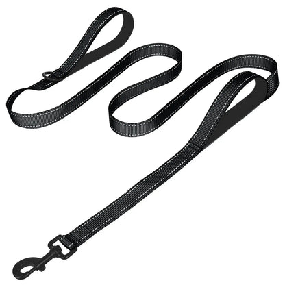 【Furlyn】Tactical Dog Leash Heavy Duty, 4-6FT Shock Absorbing Bungee Lead with 2 Padded Handle, Metal Carabiner Clip, Car Seatbelt, Strong No Pull Leash for Medium Large X-Large Dogs