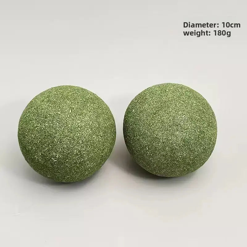 2 Packs 10Cm Large Catnip Ball Self-Entertaining Teething Cat Toy Dental Cleaning Chew Resistant Cat Grass Hairball Remover Interactive Cat Toy